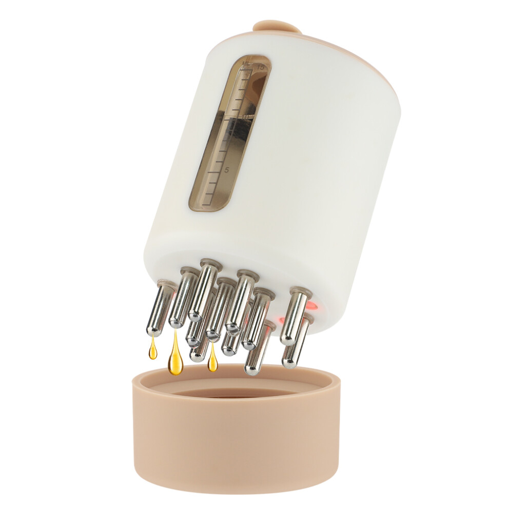 Stoyotu White/Light () Microcurrent Head Scalp Massage Comb Head Scratcher Led Vibration 6Ml Serum Oil Applicator Hair Growth Waterproof