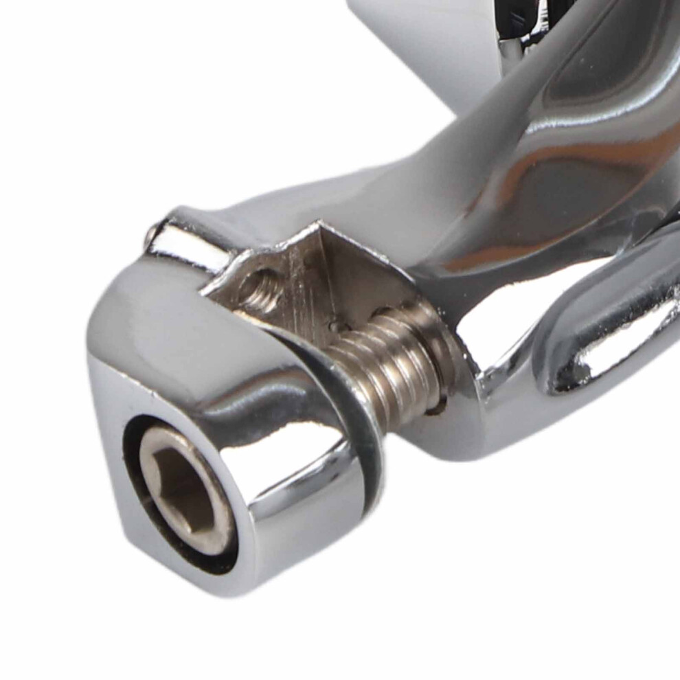 Pair Short Foot Pegs Mount Silver 7055741616686