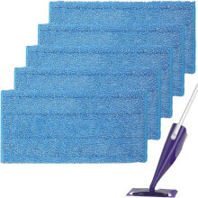 Lot de 5 lingettes de rechange réutilisables en microfibre pour balais à franges à pulvérisation, chiffons de nettoyage lavables