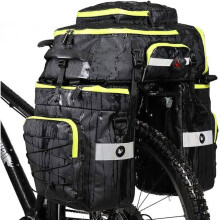 Sacoche arrière de vélo 75 L, sac de vélo étanche 3 en 1, grande capacité avec housse de pluie