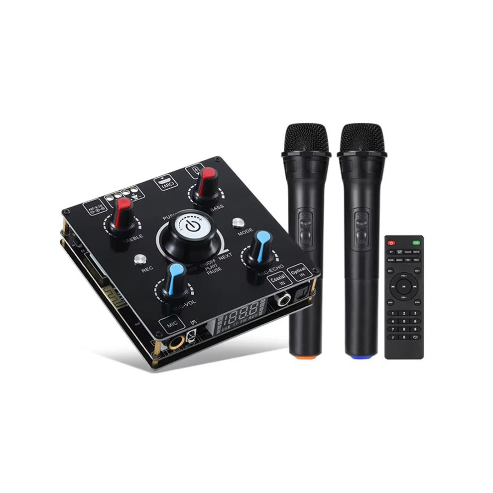 Dual Microphone Karaoke Machine 5.0 Sound Power Amplifier Integrated Amp & U-Disk Player Home Audio Subwoofer 4711140856445