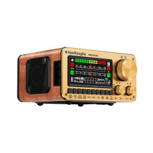 Hanrongda HRD-802S FM SM Rádio Áudio APP Controle Remoto Inteligente Caixa de Madeira Repetidor de Sinal de Rádio com Alto-Falante Duplo