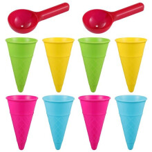 Set di 10 palline e coni gelato per bambini, giocattoli da spiaggia per esterni, stampini per la sabbia, set da gioco