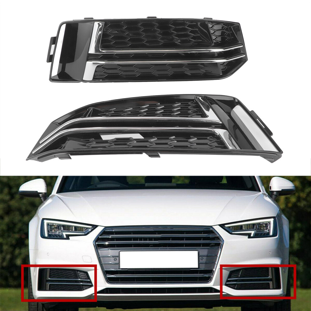 Abs Bumper Grille 2Pcs For A4 S4 B9 Black 7340572649423