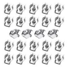 24 morsetti per fune metallica in acciaio inox M3, clip per cavi in fune metallica da 3 mm, clip simplex