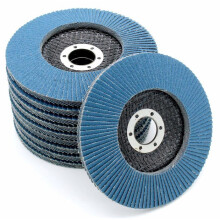 Disques à lamelles abrasifs, 10 pièces, 125 mm, grain 80, acier inoxydable, bleus pour le meulage et le polissage