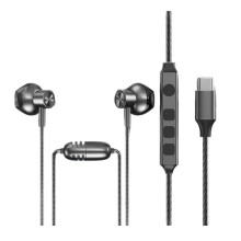 K20 K Song Sound Card Earphones in-Ear Ear Return Adjustment Live Headset 20-20KHZ TYPE-C 1.2m HD Noise Reduction Black
