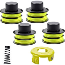 Confezione da 4 bobine di ricambio per tagliaerba, compatibili con Ryobi RLT3025F/S e RLT3525S, filo di nylon resistente.