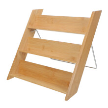 Bamboo Multipurpose 3-Tier Rack Khaki Spice and Cosmetic Shelf