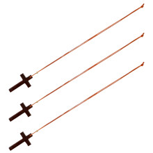 3St Kruis Hanger Ketting Bruin Met Katoenen Decoratief