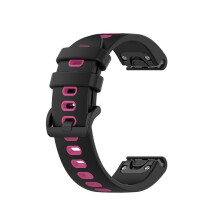 (Schwarze Rose Rot, 20-mm-Schnellverschluss) Zweifarbige Schnellverschluss-Armbänder (26 mm, 22 mm, 20 mm) für Garmin Fenix 5, 6, 6X, 7XPro 945