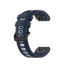 (Midnight Blue Gray, 22mm quick release) 26mm, 22mm, 20mm Two-Tone Quick-Release Watch Straps for Garmin Fenix 5, 6, 6X, 7XPro 945 Bands