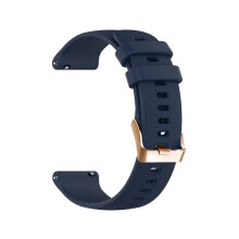 (Deep Blue, 20mm) 18mm & 20mm Checkered Watch Straps with Rose Gold Buckles for Garmin Venu 2S, Vivoactive 4S, 3S