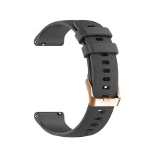 (black, 20mm) 18mm & 20mm Checkered Watch Straps with Rose Gold Buckles for Garmin Venu 2S, Vivoactive 4S, 3S