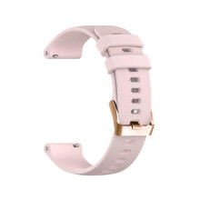 (light pink, 18mm) 18mm & 20mm Checkered Watch Straps with Rose Gold Buckles for Garmin Venu 2S, Vivoactive 4S, 3S