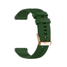 (military green, 20mm) 18mm & 20mm Checkered Watch Straps with Rose Gold Buckles for Garmin Venu 2S, Vivoactive 4S, 3S