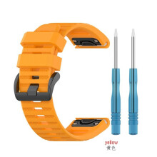 (yellow, 26mm quick release) Compatible with Garmin Fenix 6, 5, 7s, 7, 7X Pro, and 8. 47mm Silicone Quick-Release Watch Band with Dotted Texture