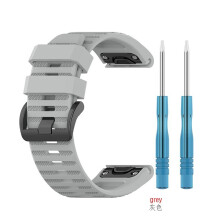 (grey, 22mm quick release) Compatible with Garmin Fenix 6, 5, 7s, 7, 7X Pro, and 8. 47mm Silicone Quick-Release Watch Band with Dotted Texture