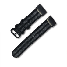 (black and gray, 20mm quick release) Nylon Three-Ring Quick-Release Canvas Watch Strap Compatible with Garmin Fenix 7X 7 6X 6 5X 945 S62 S60