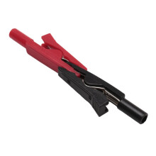 2X Insulated Alligator Clip Connector Clamp Testing Probe Red+Black