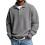 Lightweight Waffles Knit Texture Long Sleeve Collared-Gray M 1