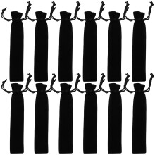 50 Pcs Black Velvet Pen Pouch Sleeve Holder Single Pen Bag Case Pencil Bag