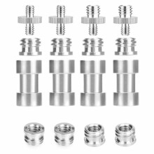 16 stuks metalen schroefadapters en -omzetters, met 1/4 en 3/8 schroefdraad, voor accessoires voor reflecterende paraplu's