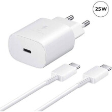 25W snellader met USB-C-kabel voor Samsung Galaxy A55 5G, wit