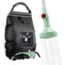 Bolsa de Chuveiro Solar, 20L, Aquecimento de Água a 45C, Ideal para Camping, Caminhadas, Escalada, Resistente e para Uso Externo.