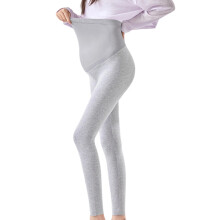 Over The Belly Maternity Yoga Pants Cotton Blend-Light Gray XL