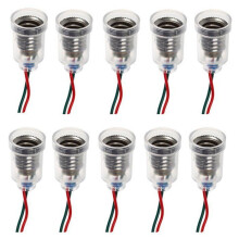 10 E10 schroeffittingen voor LED-lampen, kleine fittingen met draadjes voor experimenten met elektrische schakelingen.