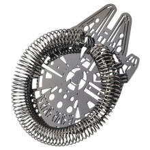 Professional 304 Stainless Steel Bar Strainer for Cocktail Mixing with Black Handle