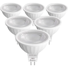 GU5.3 MR16 LED-lampen 5W, equivalent aan 50W halogeenlampen, koel wit 6000K 420LM, AC/DC 12V, verpakking van 6