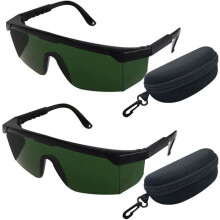 Set van 2 laserbrillen, groen, beschermende oogkleding voor gebruik met lasers en oogbescherming.