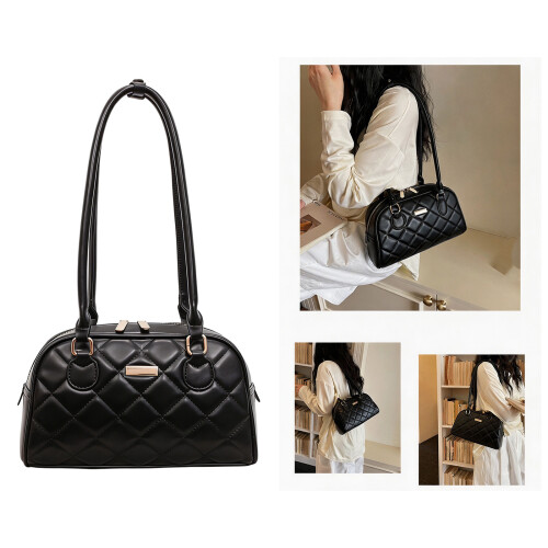 Quilted PU Handbag Multipurpose Carry Option-light blue 2