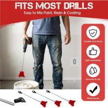 6 Pack Painting Tool Set 3 Drill Mixers and 3 Paint Brushes, Helix Stirrer for Mixing Paint Resin Coating, for Home Wall