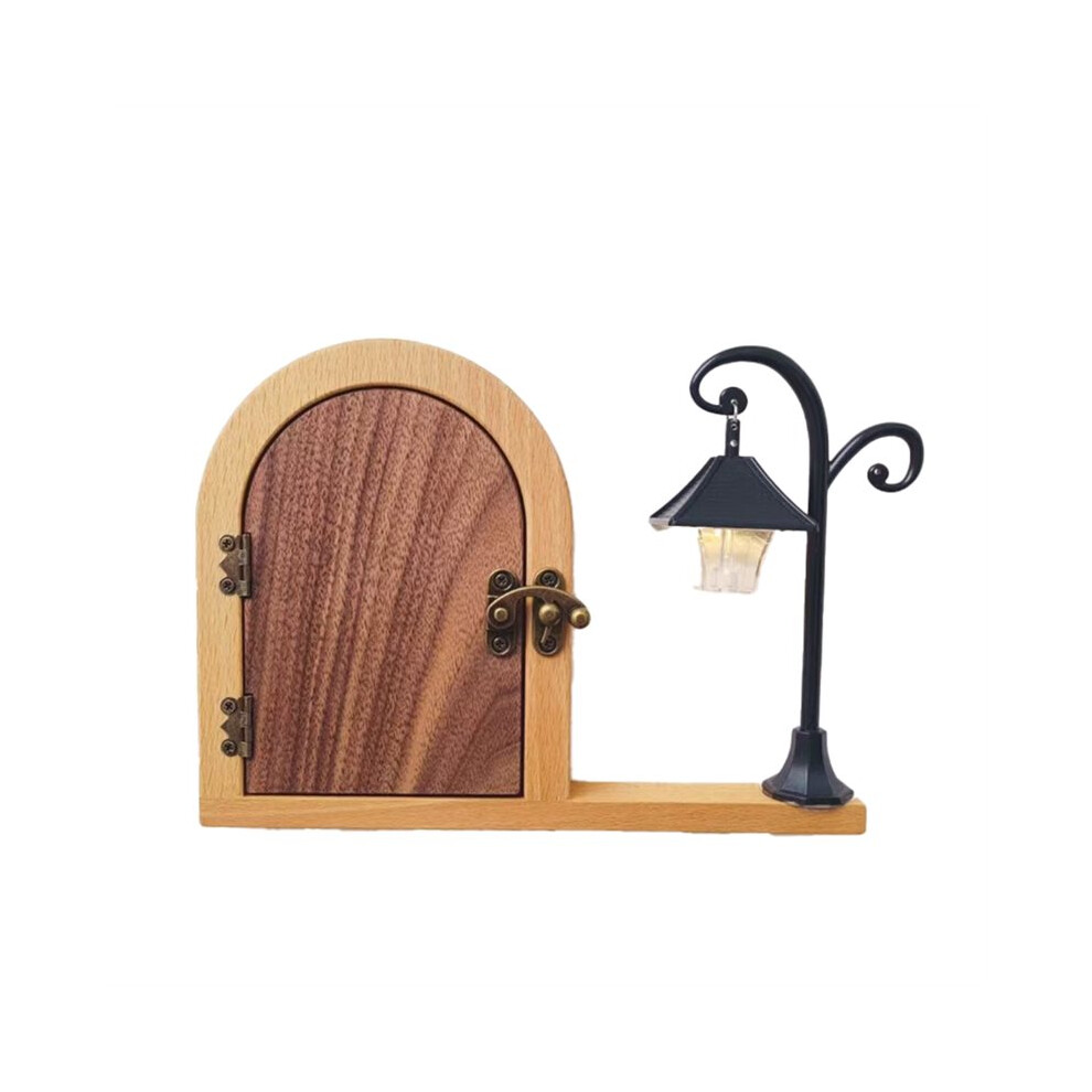 Wooden Fairy Door Outlet Cover Plate Baby Proof Light  Guard with Night Light Feature for Nursery Decor