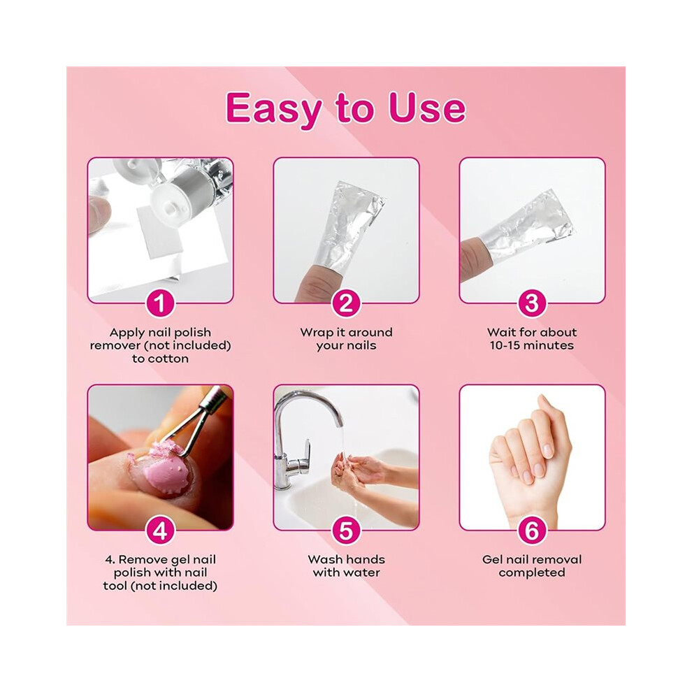400 Pcs Nail Polish Remover Foil Nail Wraps,Nail Foils Soak Off, Gel Finger Polish Remover Foil Wraps for Nails Removal
