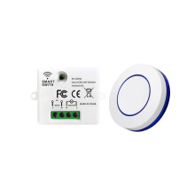 Funkfernbedienung mit 433 MHz RF-Relaisempfänger, 220 V/110 V, 10 A, runder Taster, Wandbedienfeld,