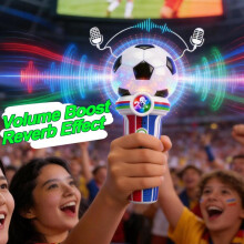 (white) Soccer Microphone Toy for Kids World Cup Cheerleading Horn Fan Support Portable Amplifier