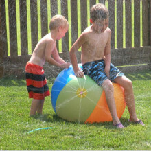 (grey) Outdoor Inflatable Water Splash Ball, Land & Water Interactive Spray Ball, Summer Water Fight Beach Ball, Kids Grass Inflatable Pool Toy