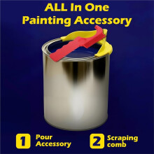 2Set Gallon Paint Can Spout Kit Portable Paint Pouring with Spatula Comb for 1-Gallon Containers Paints Coatings No-Drip