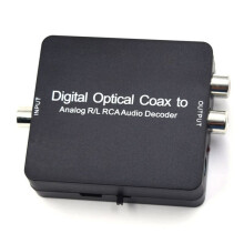 PCM DAC Digital to Analog Audio Converter Coaxial Optical Toslink to RCA L/R Adapter with 192kHz SPDIF Input for TV PS5