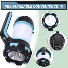 LED-Laterne, Camping-Taschenlampe, wiederaufladbar, wasserdicht, Suchscheinwerfer, multifunktionaler