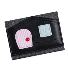 Portefeuille Ă motif de maison vibrant, pratique en cuir-Noir