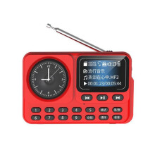 Multifunktionales tragbares UKW-Radio mit Uhr, HiFi-Lautsprecher, LED-Songtextanzeige und Aufnahmefu