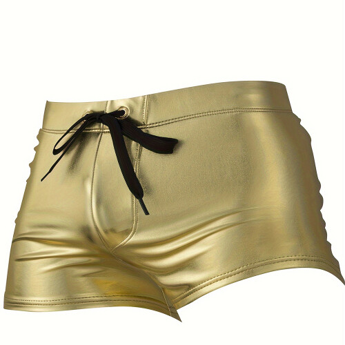 (Gold, S) Herr Glansiga Shorts