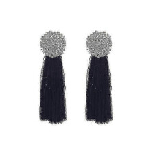 Fashion Tassel Drop Earrings Women Handmade Beaded Earrings for Weddin--e1142 Black-model Code 9462