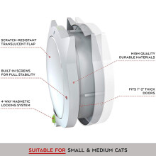 Cat Door for Pets-4-Way Locking Cat Door-for Interior and Exterior Doors, Wall-Mounted or Cat Litter Box Doors