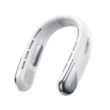Leiser, tragbarer USB-Nackenventilator, 1200 mAh, blattlose Kühlung, LED-Digitalanzeige, 5 Windstufe